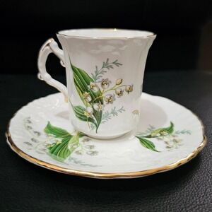 Hammersley Fine Bone China Lily of the Valley Tea Cup and Saucer Set England